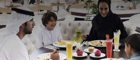 Family having dessert