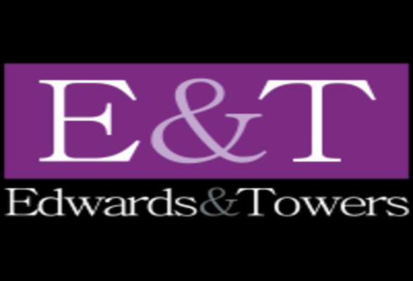 Edwards & Towers logo with 'E & T' in large white text on a purple background